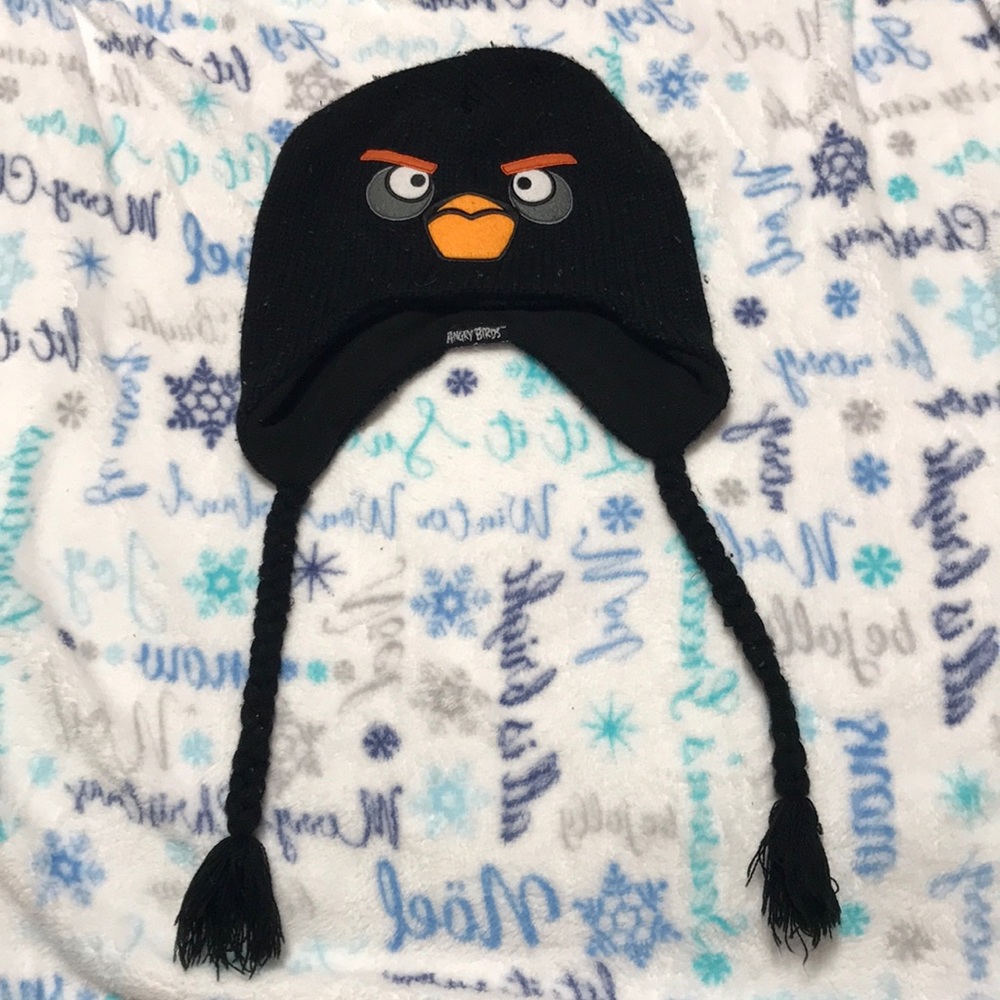 Black Angry Birds Kids hat